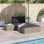 vidaXL Ligbed 2-persoons met kussens poly rattan lichtgrijs, Tuin en Terras, Verzenden, Nieuw