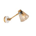 Art Deco wandlamp brons met marmer en amber glas - Nina, Huis en Inrichting, Nieuw, Glas, Art Deco