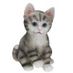 Zittende katten beeldje grijs 19 cm - Beeldjes