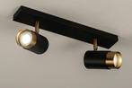 Rietveld Spots - Zwart, Goud - Metaal, Huis en Inrichting, Lampen | Hanglampen, Verzenden, Nieuw