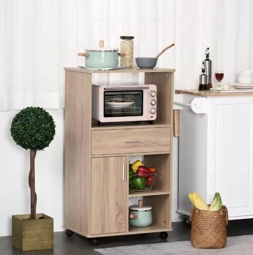 Keukentrolley met Lade en Wielen – Magnetronkast 108 cm, Huis en Inrichting, Keuken | Keukenelementen, Nieuw, Verzenden