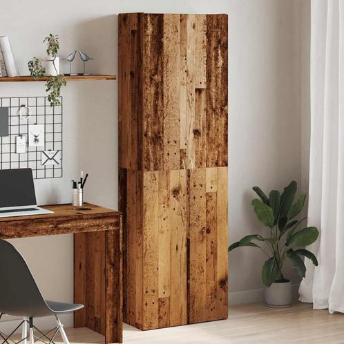 vidaXL Hoge kast 60x32x190 cm bewerkt hout oud houtkleurig, Huis en Inrichting, Kasten | Roldeurkasten en Archiefkasten, Nieuw