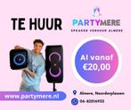 Speaker huren Almere | Partymere, Hobby en Vrije tijd, Feestartikelen | Verhuur, Ophalen, Nieuw, Verjaardag