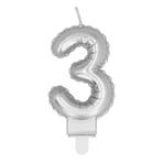 Zilveren Kaars 3 Jaar 8cm, Verzenden, Nieuw