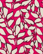 Bamboe Poplin Bladeren Roze, Hobby en Vrije tijd, Stoffen en Lappen, Nieuw, Roze