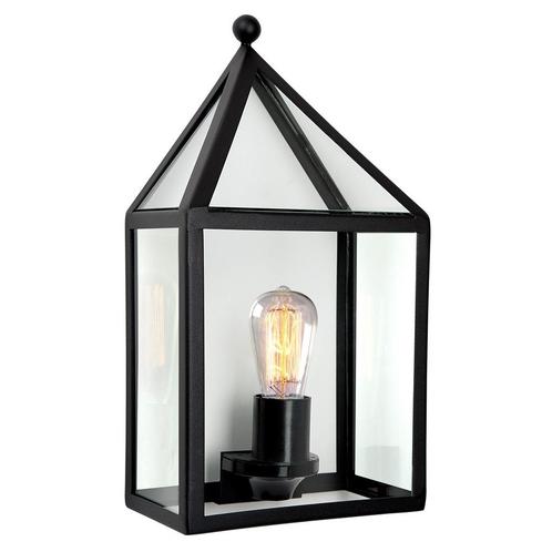 Buitenlamp Laren Zwart Wandlamp Plat Buitenverlichting, Tuin en Terras, Buitenverlichting, 50 tot 250 watt, Nieuw, Rvs, Wandlamp
