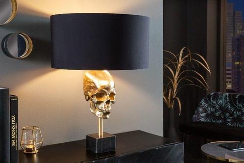 Extravagante tafellamp SKULL 56 cm zwartgouden metalen, Huis en Inrichting, Lampen | Tafellampen, Ophalen of Verzenden