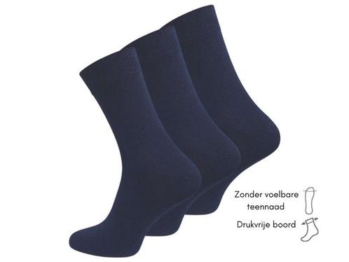 3 paar diabetes sokken - Drukvrije boord - Marineblauw, Kleding | Heren, Sokken en Kousen, Verzenden