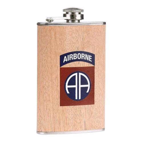 Zakfles/heupflacon houtlook 150ml - 82nd Airborne NIEUW, Sport en Fitness, Overige Sport en Fitness, Nieuw, Ophalen of Verzenden