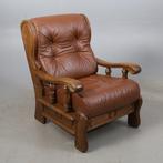 Fauteuil - Leder, Eik, Hout