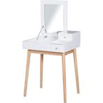 HOMdotCOM Kaptafeltje met opklapbare spiegel wit 60 x 50 x 8