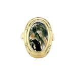 Gouden vintage ring met mosagaat 14 krt, Ophalen of Verzenden, Nieuw