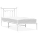 vidaXL Bedframe Metaal Wit 90x200 - OP = OP! Ruimtebesparend, Huis en Inrichting, Slaapkamer | Bedden, Ophalen of Verzenden, Nieuw