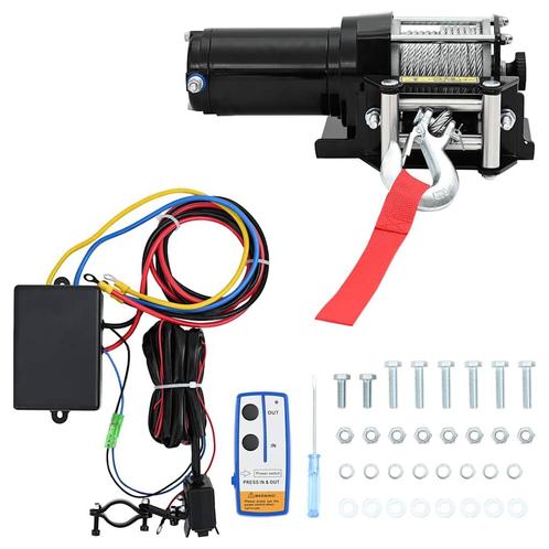 vidaXL Elektrische lier 12 V 1360 kg met montageplaat en, Zakelijke goederen, Machines en Bouw | Liften, Steigers en Ladders, Verzenden