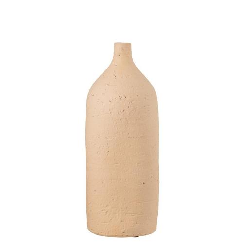 J-Line vaas Enya Fles - keramiek - beige - large, Huis en Inrichting, Woonaccessoires | Vazen, Nieuw, Verzenden