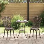 vidaXL Tuin Bistro Set 3 pcs Brons Aluminium, Verzenden, Nieuw, Aluminium