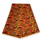Afrikaanse Kente stof / kente print stof KT-3092 - 100% kato, Hobby en Vrije tijd, Stoffen en Lappen, Ophalen of Verzenden, Nieuw