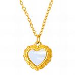 18K gold plated Stainless steel Hearts necklace, Intensity, Verzenden
