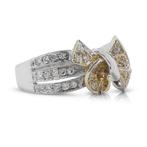 Ring - 18 karaat Geel goud, Witgoud - 0.43ct. tw. Diamant, Sieraden, Tassen en Uiterlijk, Ringen, Nieuw