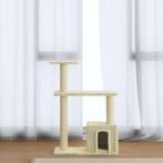 vidaXL Kattenkrabpaal met sisal krabpalen 70 cm crèmekleurig, Verzenden, Nieuw