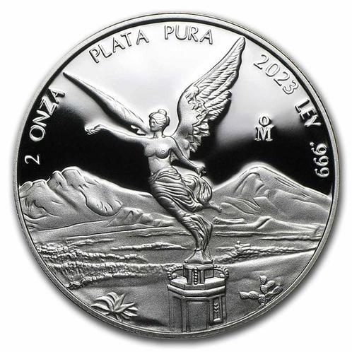 Mexican Libertad 2 oz 2023 Proof, Postzegels en Munten, Munten | Amerika, Zuid-Amerika, Losse munt, Zilver, Verzenden