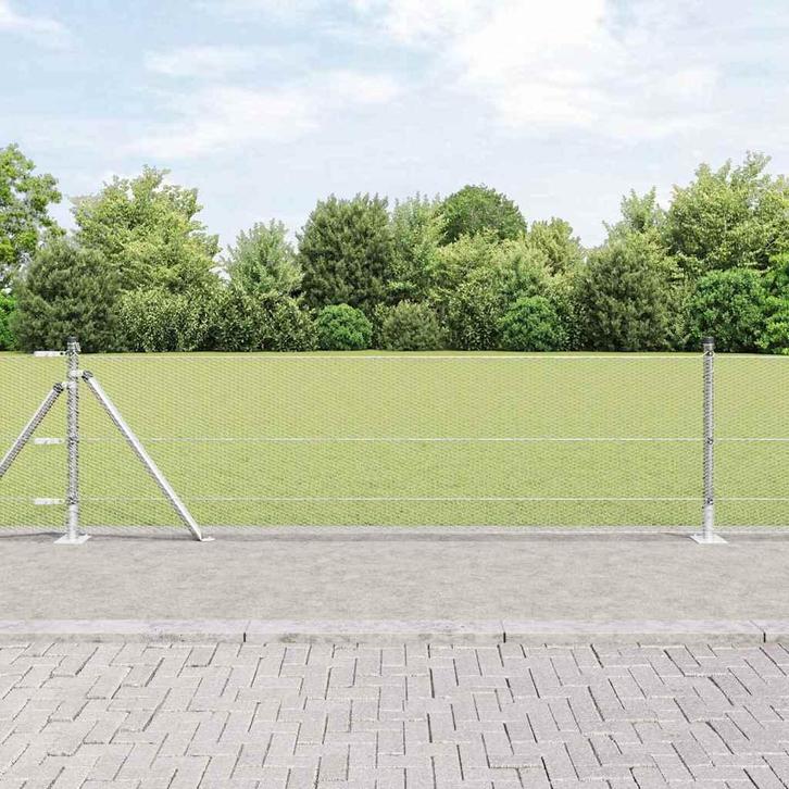 vidaXL Afrasteringspaal Zilver 10 x 0,6 m (13 mm gaas) Staal, Tuin en Terras, Schuttingen, Nieuw, IJzer, Verzenden