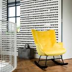 Aemely® Schommelstoel Steerne - Geel Velvet, Zwart Hout, Ophalen of Verzenden, Nieuw, Stoel(en)