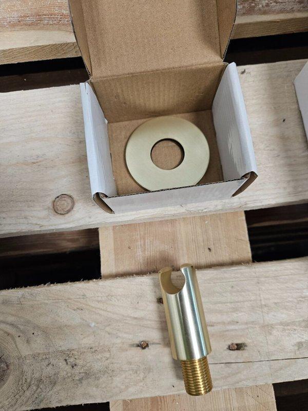 Saniclear Plus handdouche houder geborsteld messing mat, Doe-het-zelf en Verbouw, Sanitair, Douche, Nieuw, Ophalen of Verzenden