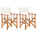 vidaXL Regisseursstoelen 2 st massief acaciahout, Verzenden, Nieuw, Hout