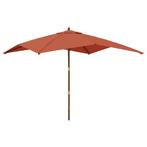 Grote Terracotta Parasol 3x3m - Retourdeal - Zomerklaar!, Ophalen of Verzenden, Nieuw, 3 tot 4 meter, Stokparasol