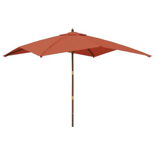 Grote Terracotta Parasol 3x3m - Retourdeal - Zomerklaar!, Tuin en Terras, Parasols, 3 tot 4 meter, Nieuw, Stokparasol, Ophalen of Verzenden