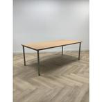 Tweedehands kantinetafel 200x100 cm,  beuken - grijs, Ophalen of Verzenden, Gebruikt, Bureau