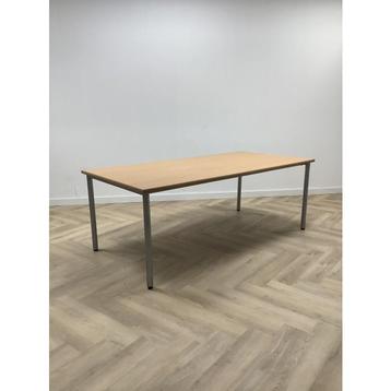 Tweedehands kantinetafel 200x100 cm,  beuken - grijs beschikbaar voor biedingen