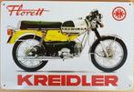 Kreidler bormfiets floret logo enz reclameborden van metaal, Verzamelen, Merken en Reclamevoorwerpen, Ophalen of Verzenden, Nieuw