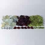 Verzameling van aquamarijn, granaat, peridoot. Voor en Na -, Verzamelen