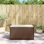 vidaXL Tuinbank met kussen 116x46x57 cm poly rattan bruin, Tuin en Terras, Tuinbanken, Verzenden, Nieuw, Rotan