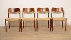 Set van 4 vintage eetkamerstoelen | Niels Otto Møller |, Huis en Inrichting, Stoelen, Ophalen of Verzenden, Nieuw