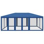 Partytent met 10 mesh zijwanden 6x4 m HDPE blauw (Overige), Verzenden, Nieuw