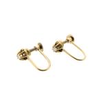 Gouden vintage oorclips met diamant | 0,10 ct. (oorklem), Sieraden, Tassen en Uiterlijk, Gebruikt, Overige kleuren, Ophalen of Verzenden