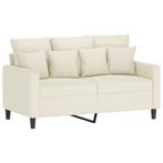 Fluwelen Tweezitsbank Creme 120cm: Tweedekansje met Korting!, Huis en Inrichting, Banken | Bankstellen, 75 tot 100 cm, Ophalen of Verzenden