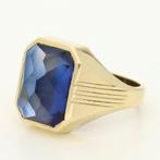 Ring - 14 karaat Geel goud - Saffier, Sieraden, Tassen en Uiterlijk, Ringen, Nieuw