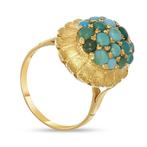 Ring - 18 karaat Geel goud Turquoise