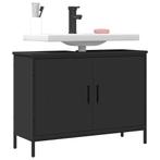 vidaXL Wastafelkast 80x30x60 cm bewerkt hout zwart, Huis en Inrichting, Tafels | Kaptafels, Verzenden, Nieuw