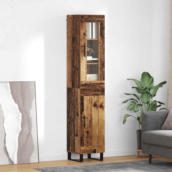 vidaXL Highboard Oud Hout 69,5 x 34 x 180 cm Bewerkt hout, Huis en Inrichting, Kasten | Buffetkasten, Nieuw, 50 tot 100 cm, Overige houtsoorten