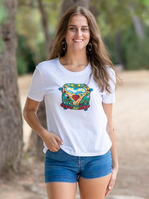 SALE -49% | Isla Bonita by SIGRIS Shirt wit | OP=OP, Kleding | Dames, T-shirts, Nieuw, Verzenden