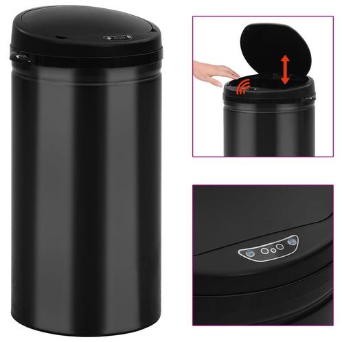 vidaXL Prullenbak met automatische sensor 50 L koolstofstaal, Huis en Inrichting, Woonaccessoires | Prullenbakken, Nieuw, Verzenden