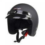 Redbike RB-710 retro jethelm mat zwart | snorfietshelm