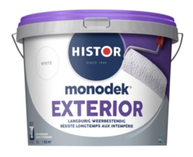 Histor Monodek Exterior - WIT - 5 liter (Muurverf latex), Doe-het-zelf en Verbouw, Verf, Beits en Lak, Verf, Wit, Nieuw, 5 tot 10 liter