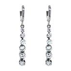 Witgouden oorhangers met diamanten 14 karaat, Sieraden, Tassen en Uiterlijk, Oorbellen, Verzenden, Zo goed als nieuw, Wit, Goud