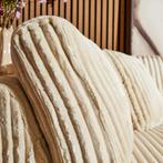 Hoekbank VOORRAAD brede ribstof beige - zacht zitcomfort, Verzenden, Nieuw, Stof, Romantisch - landelijk - stijlvol